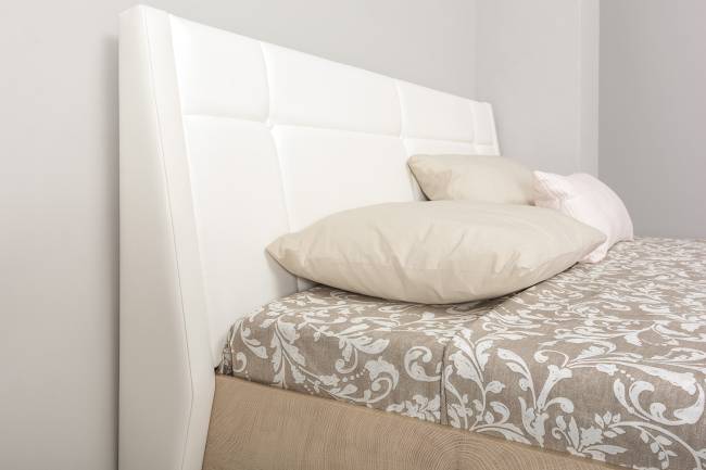 Кровать Муссон с подъёмным ортопедическим основанием цвет дуб эндгрейн элегантный/искусственная кожа белая Кровать Муссон с подъёмным ортопедическим основанием цвет дуб эндгрейн элегантный/искусственная кожа белая