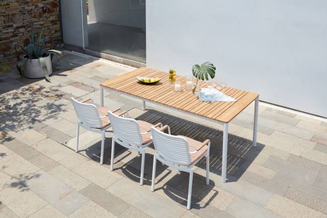 Стол обеденный деревянный Armona белый, натуральный 2000х1000х760 мм Стол обеденный деревянный Armona белый, натуральный 2000х1000х760 мм