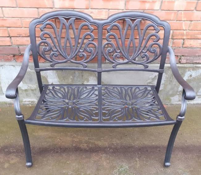 Скамья из литого алюминия Valeria II