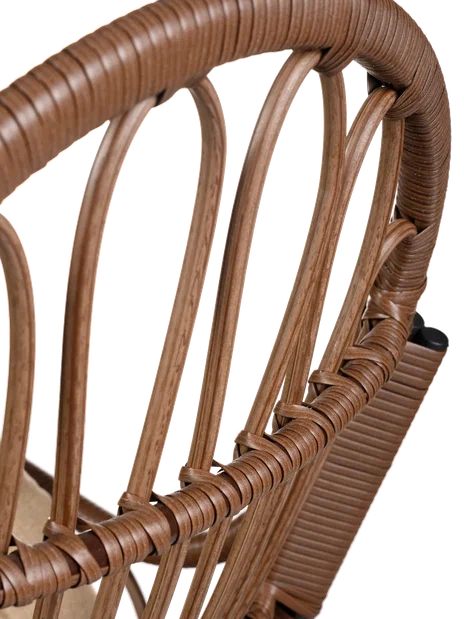 Кресло качалка с подножкой из искусственного ротанга, какао