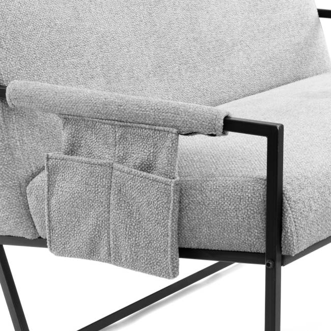 Диван Charli LUX/Чарли Люкс велюр/букле, VT shape silver VT shape silver велюр/букле